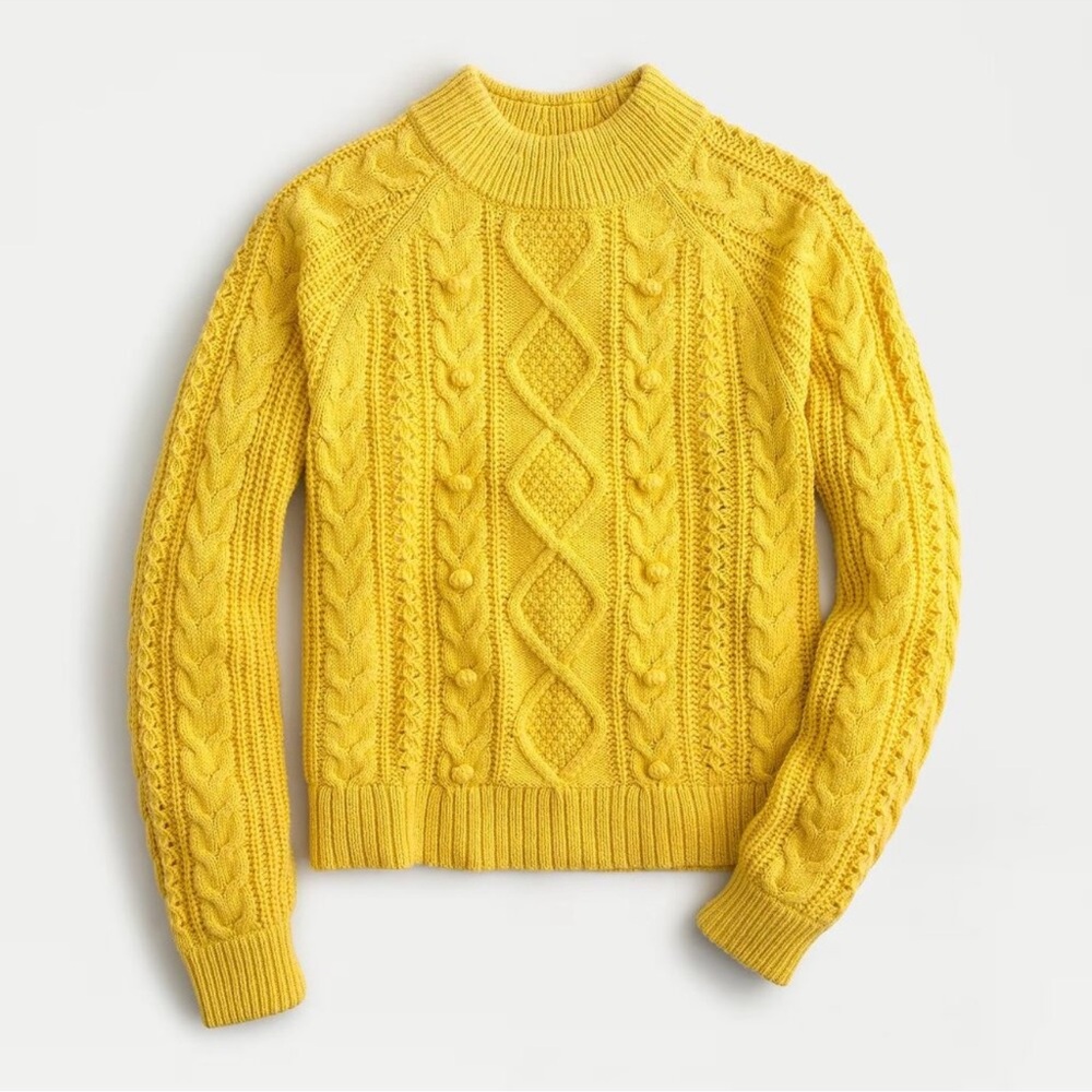 J. Crew Pom-pom Cable-knit Sweater Size Small NWT